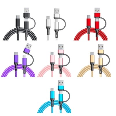 Nylon Braided USB/Type C Cable 60W Fast Charging Cord Wire for Phones Devices