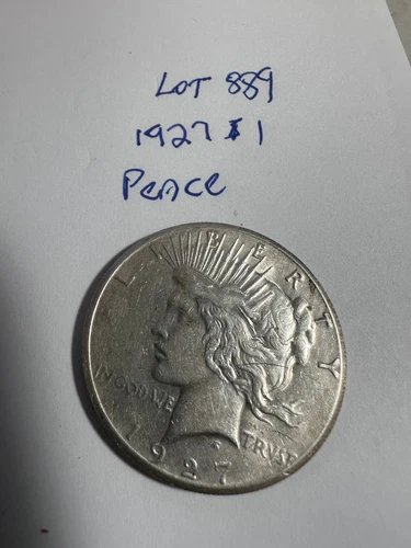 1927 Peace Dollar Key Date  BU  lot #889