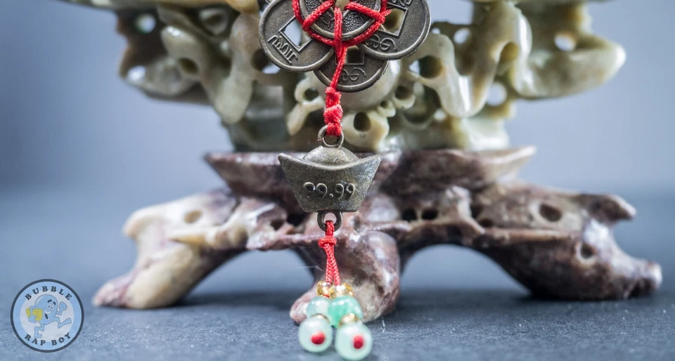 Jabonera tallada con nudo de jade feng shui chino Foo perros/leones Foto 4 de 4