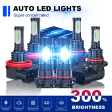 For Chevy Silverado 2500 HD 2008-2018 LED Bulbs Headlights Hi/Lo & Fog Lights 6x