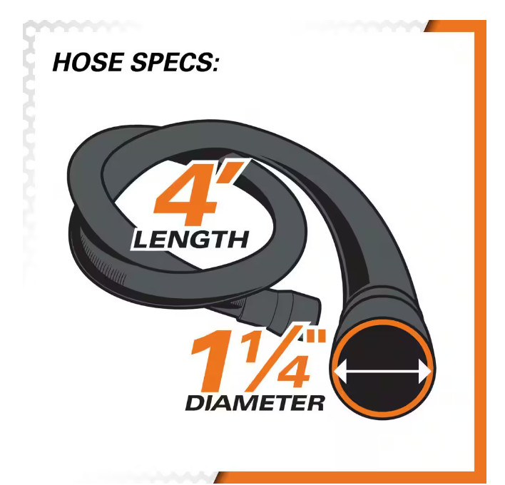 Bucket Head 5 Gal. 1.75 Peak HP Wet/Dry Vac Powerhead w/ Filter Bag & Hose