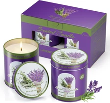 2 Pack Lavender Thyme Scented Candles 9oz Lavender Scented Candles Aromatherapy