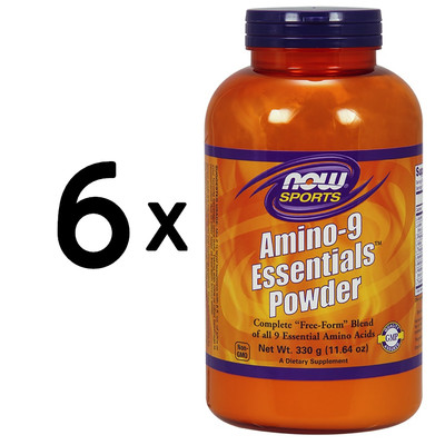 6 x NOW Foods Amino 9 Essentials, Powder - 330g (95,95 EUR/kg)