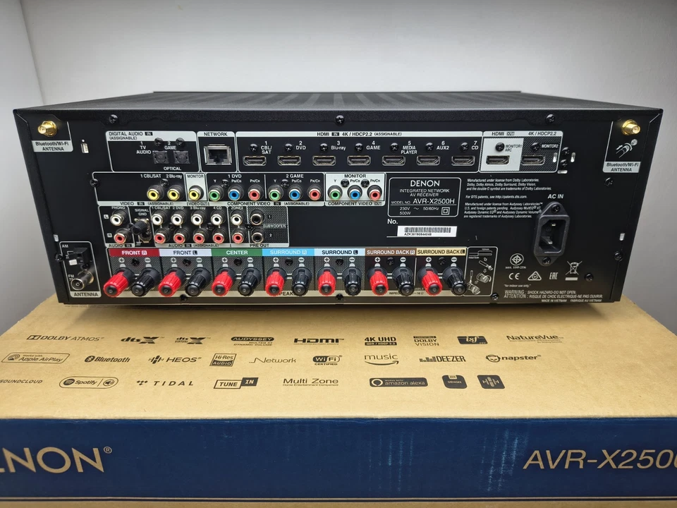 Denon AVR-X2500H 7.2 AV-Receiver, Dolby Atmos, dtsX, WLAN, Bluetooth, Spotify - Bild 3 von 4