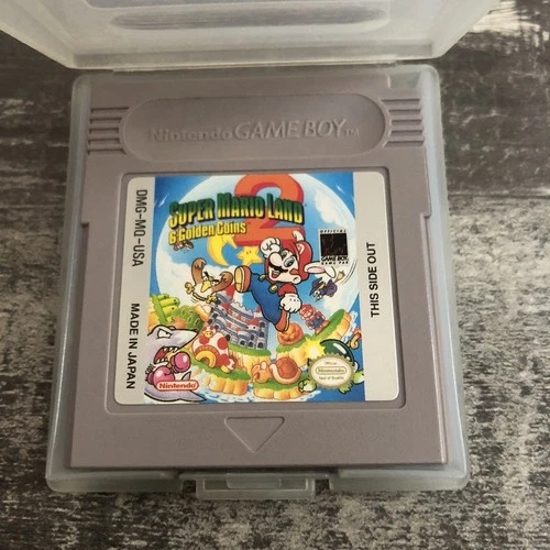 Super Mario Land 2 6 Golden Nintendo Game Boy Authentic W/ Cartridge Protector