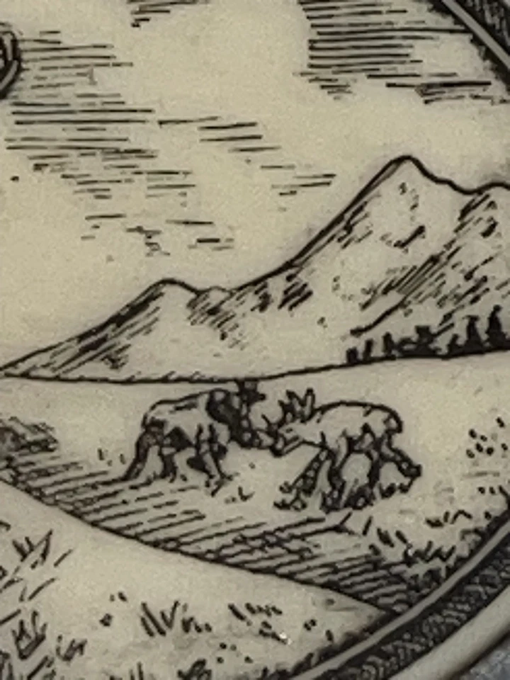 Hebilla de cinturón ovalada vintage de latón serie Scrimshaw estilo Buck Deer Foto 4 de 4