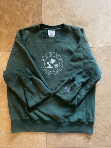 Vintage Champion Reverse Weave Pixar Animation Studios crewneck with "Emeryville