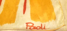 Paoli Women Silk Scarf 26x27 Vintage Silk Signed
