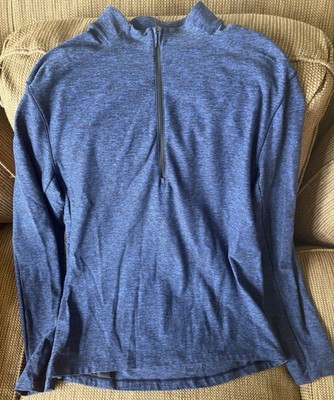 Lululemon Men s Surge Warm 1/2 Zip Heathered Cerulean Blue/Black Pullover (M)
