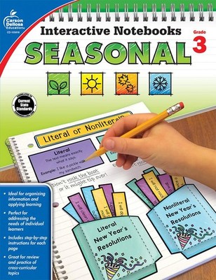Carson Dellosa Interactive Notebooks Seasonal, Grade 3 Resource Book