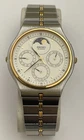 Vintage Seiko 7F39-6030 Moonphase Watch Quartz Calendar Stainless Steel Watch