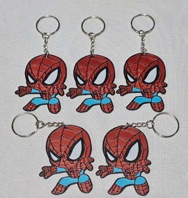 5 Spiderman Marvel 3D Printed Keychains