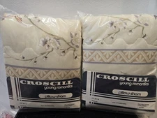 2 Vintage Croscill Young Romantic  Pillow Shams Peach Brand New