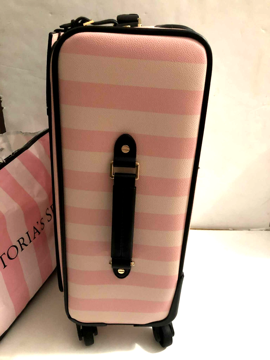 Victoria's Secret Iconic Pink Stripe Carry-On Wheelie Suitcase