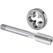 Burkit 1/2"-32 UN Tap and Die Set, 1/2 x 32 UN Machine Thread Tap and Round D...
