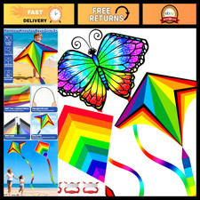Colorful Butterfly Rainbow Kites for Adults Kids 3-12 - Fun Outdoor Activity