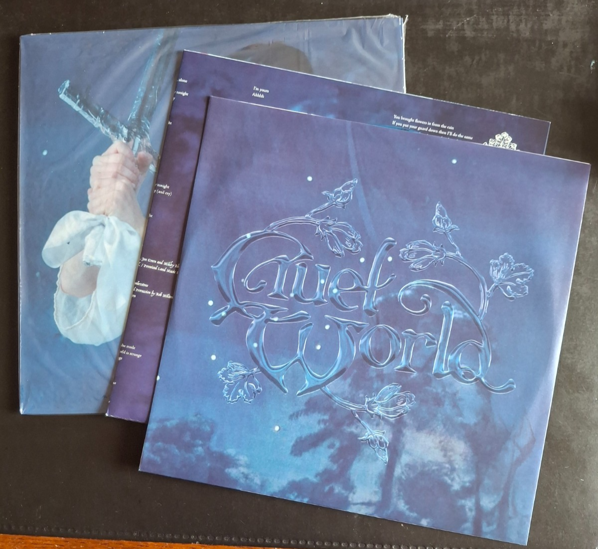 HOLLY HUMBERSTONE CRUEL WORLD ALTERNATIVE ART BLUE VINYL LP & A4