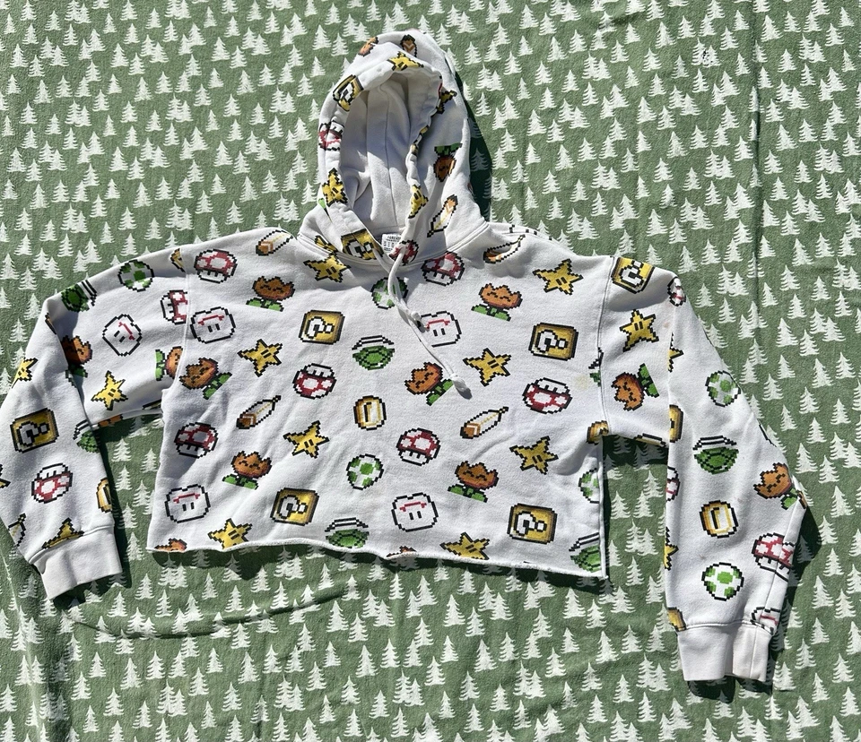 Sudadera con capucha con estampado de píxeles Super Mario de Super Nintendo Tokyo talla mediana Foto 2 de 4