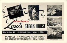 C1950 ADVERTISING RPPC PHOTO KNOXVILLE TENNESSEE "Louis STEAK HOUSE" VG Unused