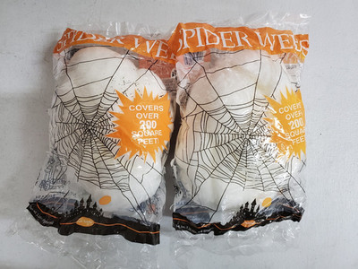 2 Packs - Fun World Super Stretch Spider Web Halloween Decor Indoor Outdoor New