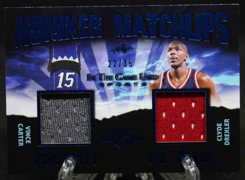 2020 LEAF IN THE GAME USED SPORTS MONIKER MATCHUPS CARTER  DREXLER 22/35 #MM-07