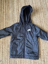 Nike Fleece Lined Windbreaker Boys Jacket Size 6 Anthracite
