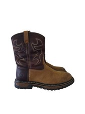 Kids Rocky Branson Roper Jr Boots Aztec Crazy  Bridle Brown Size 4 3571 Western