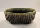 Vintage Hull USA Pottery F39 Planter Footed Oval Ribbed Brown Drip 7”x4.5” MCM