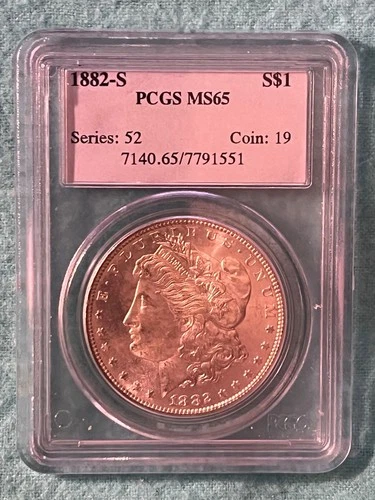 1882-S U. S. Silver Dollar - PCGS graded MS 65!!!