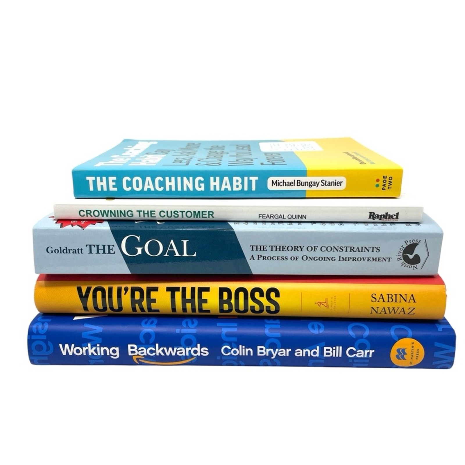 Business Management Coaching Lot Of (5) Books: You'Re The Boss, Amazon, The Goal