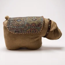 Whimsical Bulldog Doorstop Footrest Studded Collar 