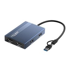 USB C to Dual HDMI DisplayLink Adapter for Mac M1/M2/M3/M4/Windows Gray