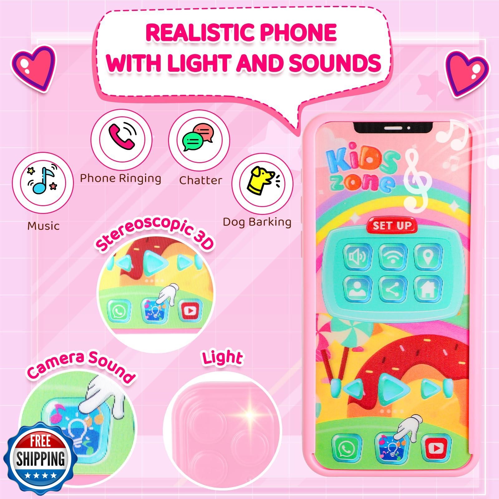 INNOCHEER Little Girls Purse, Kids Toy Purse with Pretend Makeup, 3 4 5 Year 