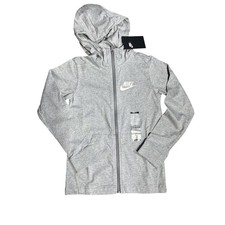Nike Sportswear Club NSW Kids Full Zip Embroidery Hoodie Jacket GREY Small NWT
