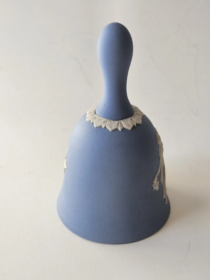 VTG Retired Wedgwood Cameo Bell Blue Jasperware White Danbury Mint Made/England - Image 4 of 4