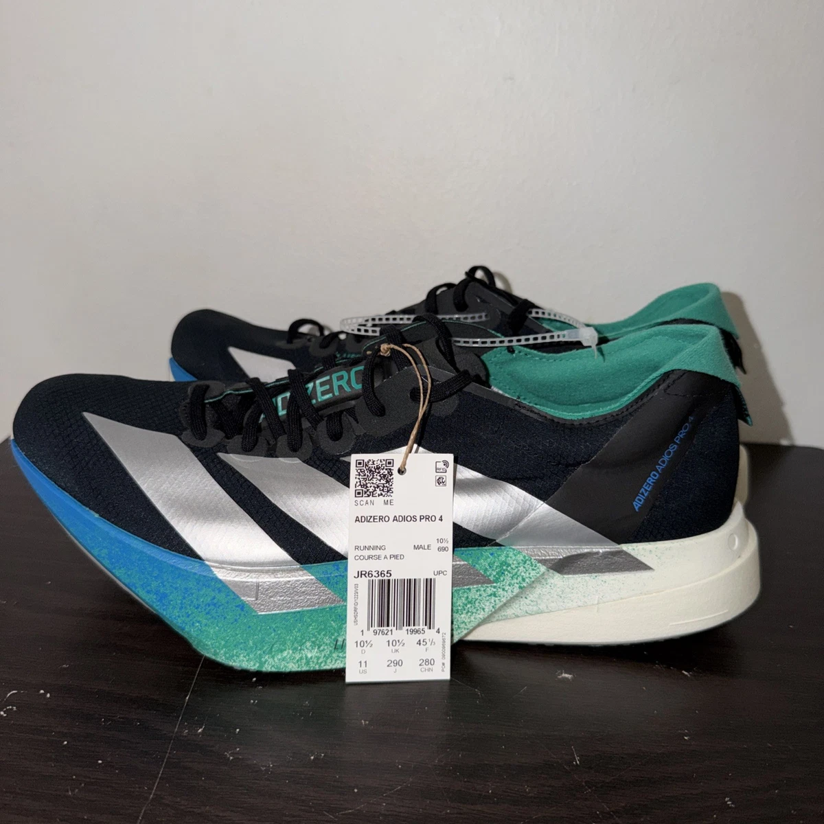 adidas Adizero Adios Pro 4 Black Silver Glory Green for Sale