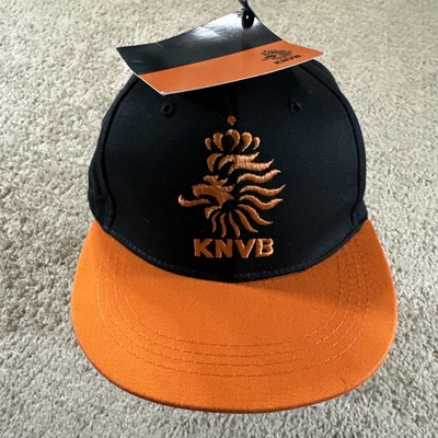 KNVB Hat Cap Men Black Orange Snapback Holland Deutch Futbol Soccer Le Orange