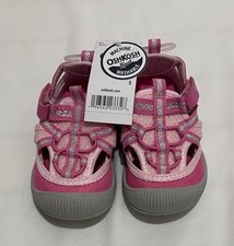 NEW OshKosh Girl's Everyplay Flexible Outsole Rubber Sole Bump Toe Sandal Pink 5