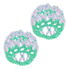 2 Pcs Handmade Crystal Bead Net Bag Hair for Dancers Cute Accessories