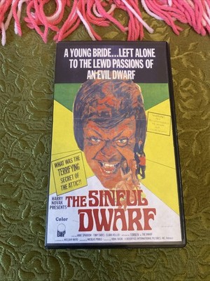 SOMETHING WEIRD VIDEO The Sinful Dwarf RARE VHS Exploitation CULT Horror HTF Bip
