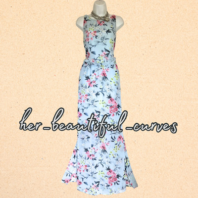 QUIZ FLORAL PRINT MAXI WEDDING OCCASION DRESS SIZE 18 new with tags
