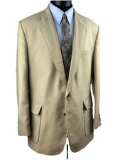 Vintage Haggar Magic Stretch Washable Blazer Tan 46R USA Sport Suit Jacket Coat