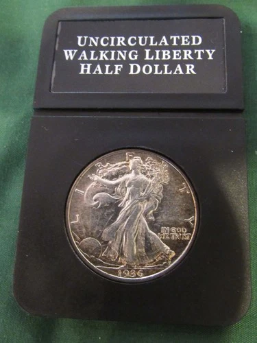 1936 Uncirculated Walking Liberty Half Dollar w/case