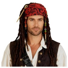 GVLAQST Pirate Dreadlock Wig Jack Sparrow Costume Props Bandana Accessories