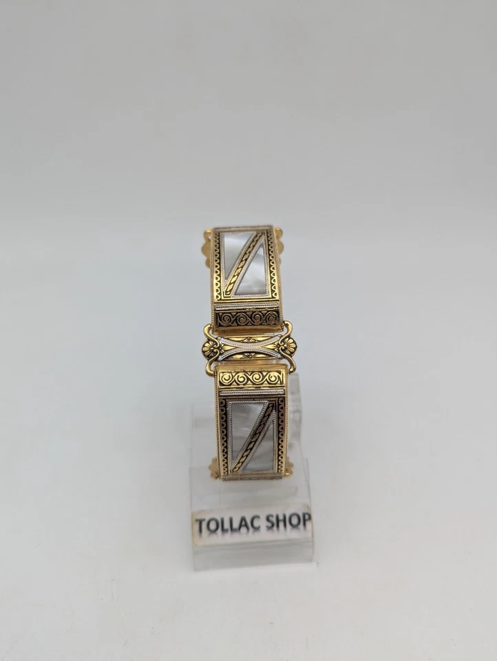 Bracelet Fantaisie Vintage, Doré, Nacré, Damasquiné, Tolède? - Photo 2/4