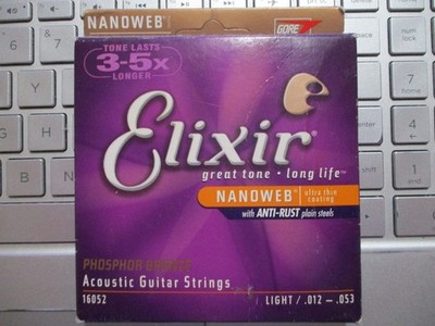 Elixir Phospher Bronze Nanoweb Light Acoustic Guitar Strings 12-53
