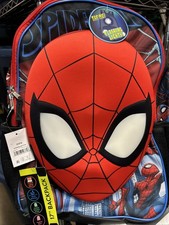 Marvel Spider-Man Raised Mask Light Up 17" Kids School Backpack