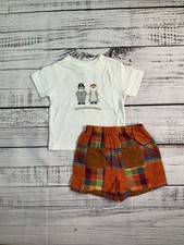 NEW Kids Boys 2 Piece Shorts And Shirt Thanksgiving Outfit Size 2T