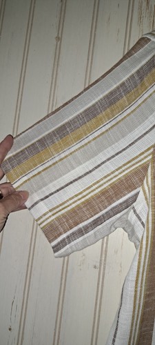 NWT Mens PacSun Woven Camp Shirt Browns White Striped Lightweight Cotton Med - Picture 6 of 12