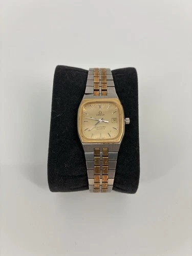 OMEGA SEAMASTER WATCH 1380 DATE TWO TONE SWISS MADE MEN'S GOLD Silver For Parts